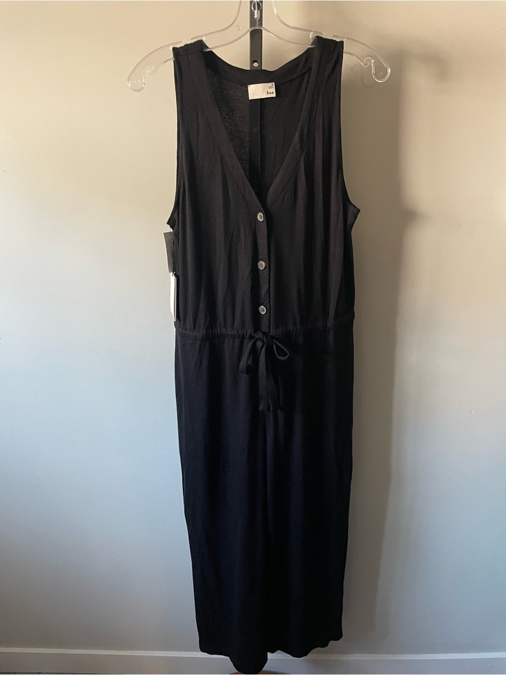 NWT Wilfred Marcy Front Button Jumpsuit Black RARE - Picture 2 of 7